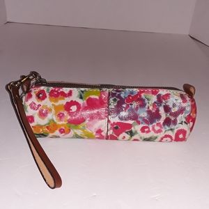 Patricia Nash Leather Wristlet, Pencil Case, EUC
